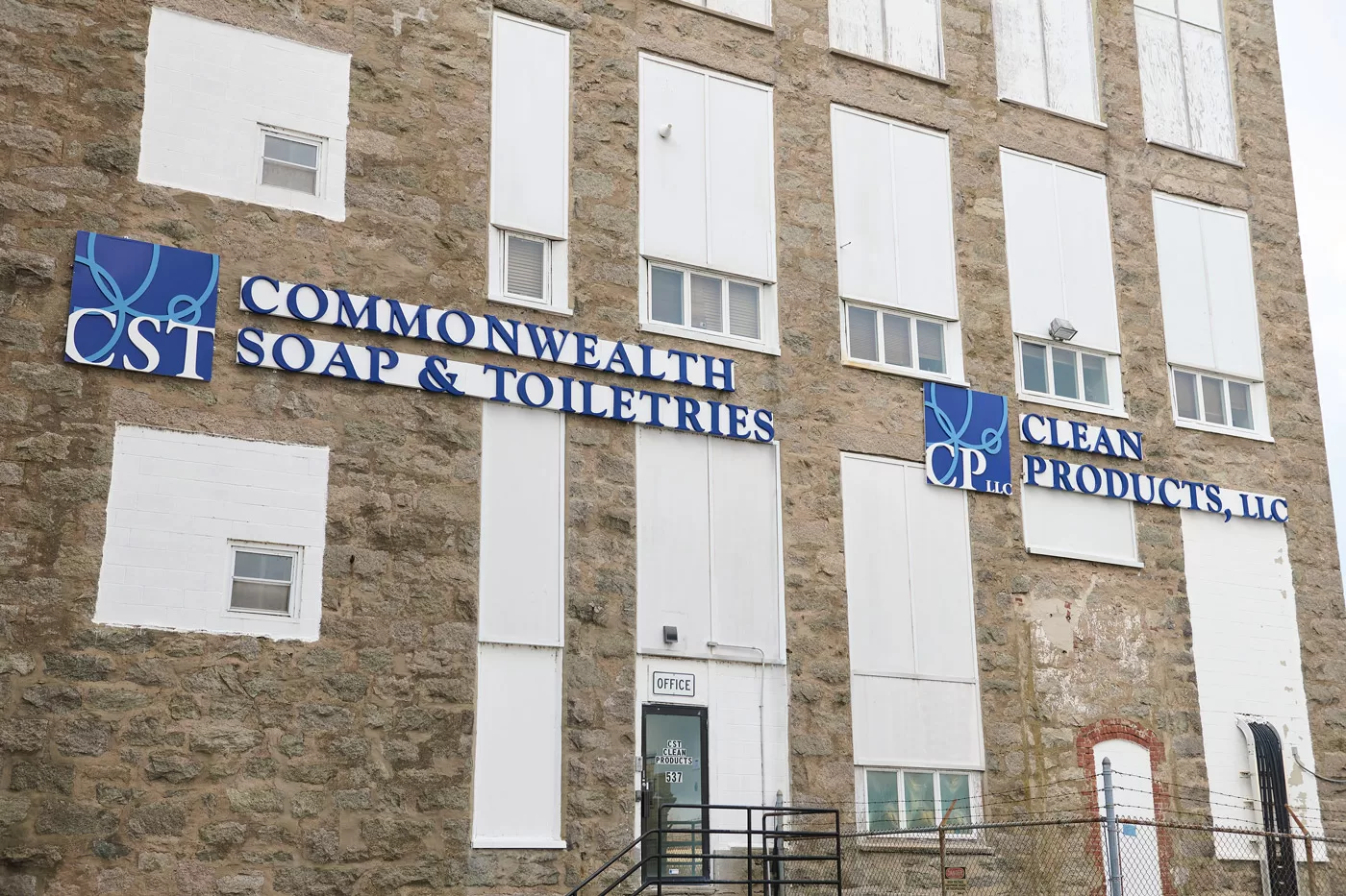 CST-signs-on-building soap manufacturing facility